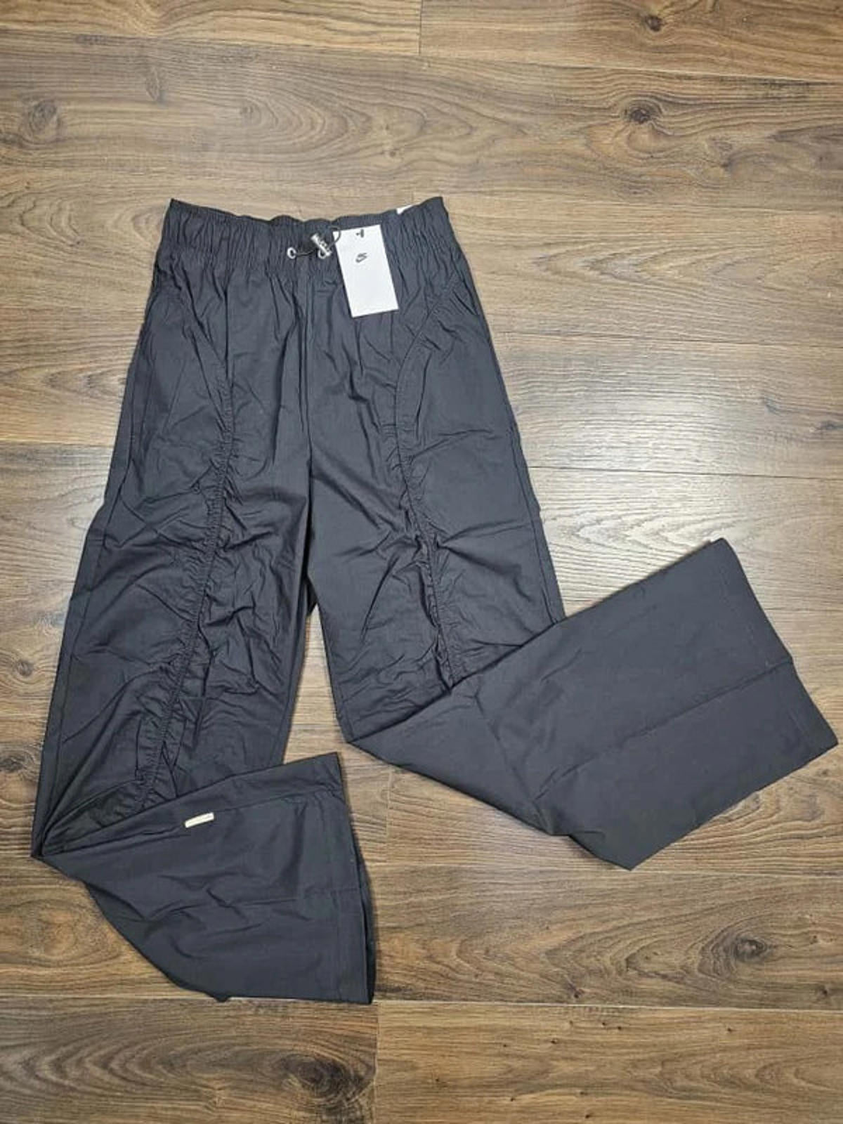 Nike Womens Icon Clash Black Ruched Woven Trousers/Pants - S/Small