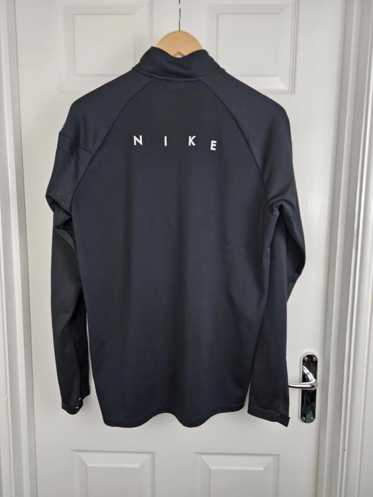 Nike Mens Dri- Fit Fleece Lined Pullover 1/4 Zip Jumper - M/Medium - Navy/Black