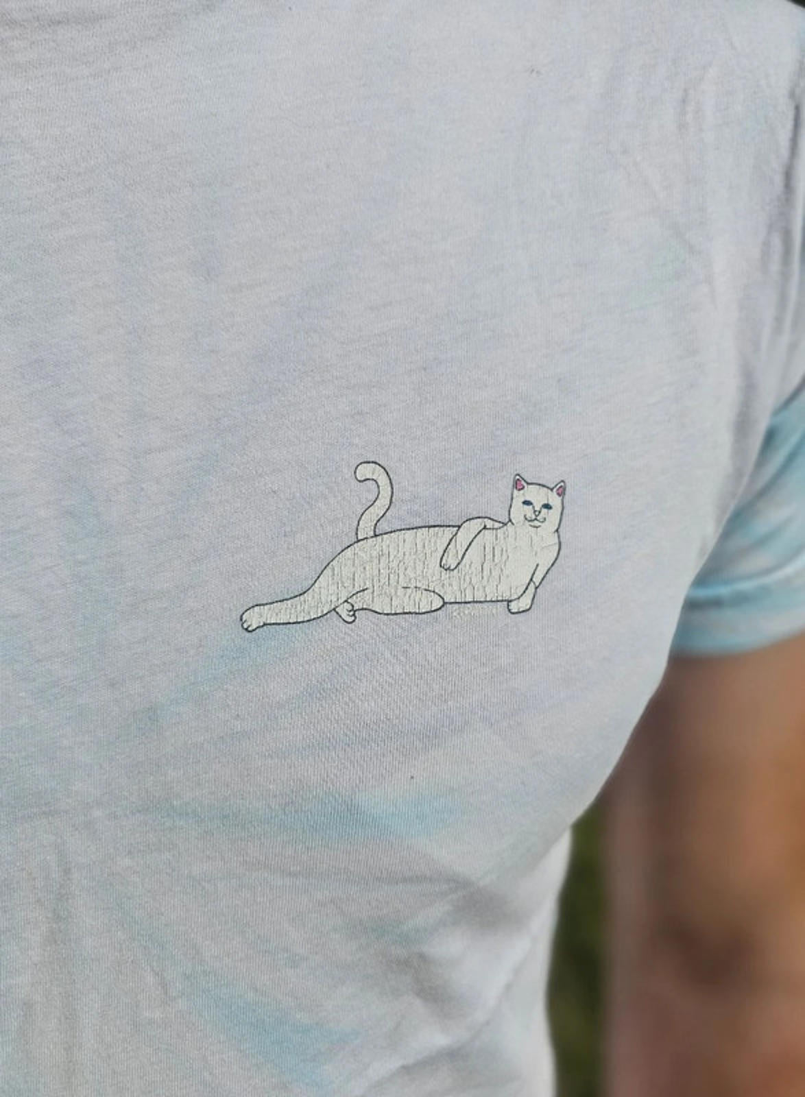 Ripndip Unisex Short Sleeve 'Lying Cat' Big Print Short Sleeve T-Shirt - M