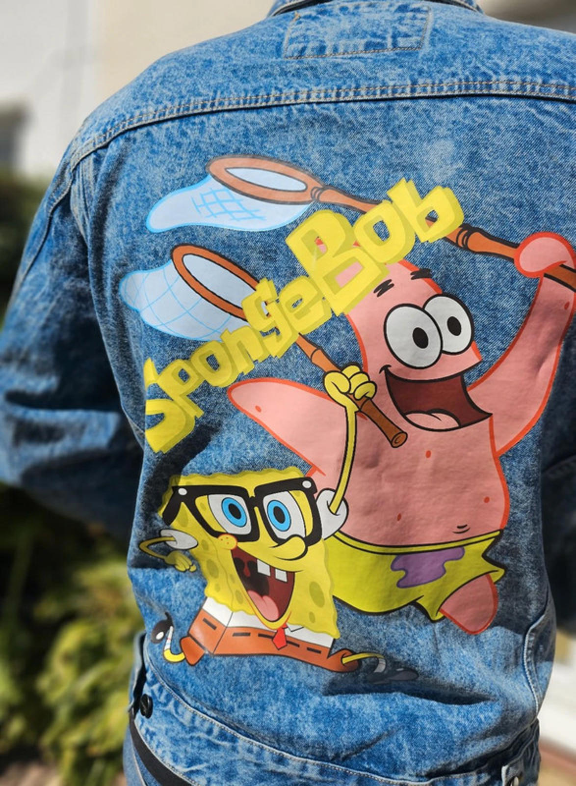 Rare Members Only X Nickelodeon X Sponge Bob Denim Jacket - L/Large