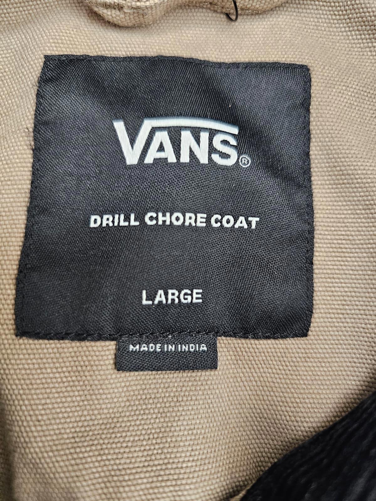 Vans Mens Button Up Chore Jacket/Coat - L/Large - Beige