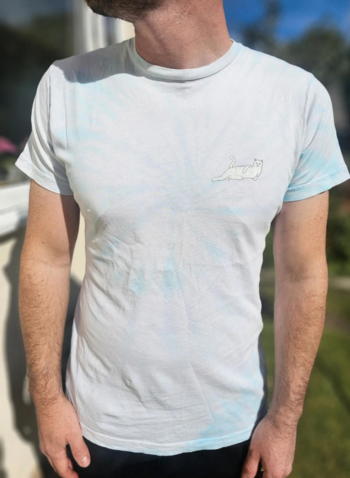 Ripndip Unisex Short Sleeve 'Lying Cat' Big Print Short Sleeve T-Shirt - M
