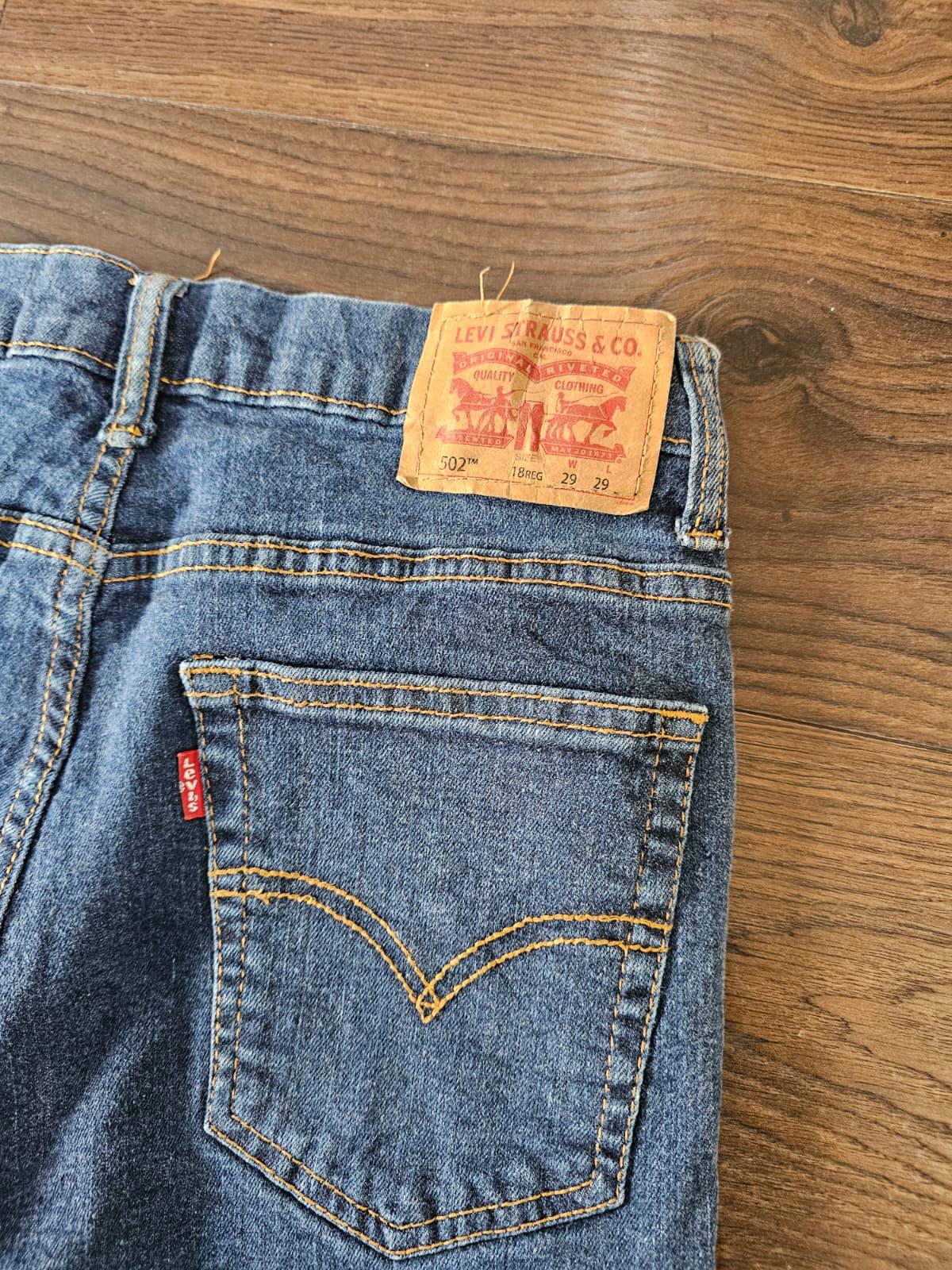 Levi's Teens/Small Mens Blue Jeans 502 Regular Taper Fit W28/30L Denim