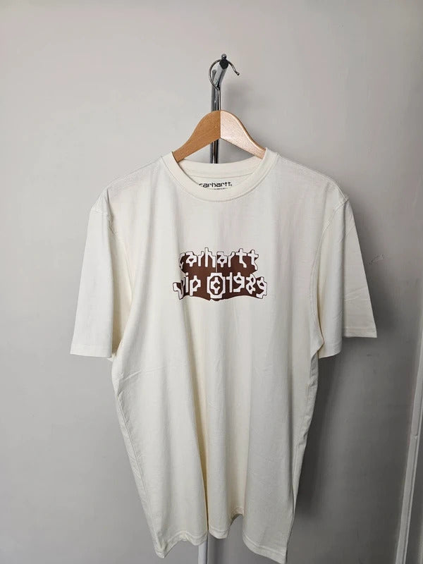 Carharrt WIP 1989 Big Spell Out Short Sleeve T-Shirt/Tee/Top - L/Large - Cream