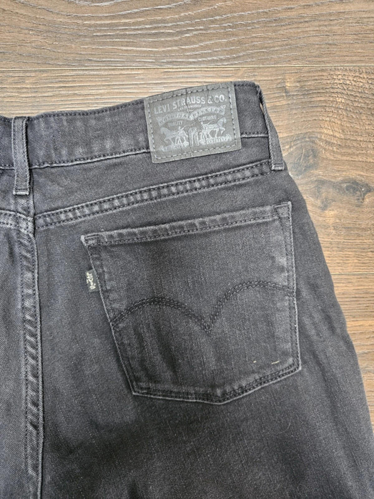Levi's Womens Black Jeans 712 Slim Fit W30/30L Denim Trousers Bottoms