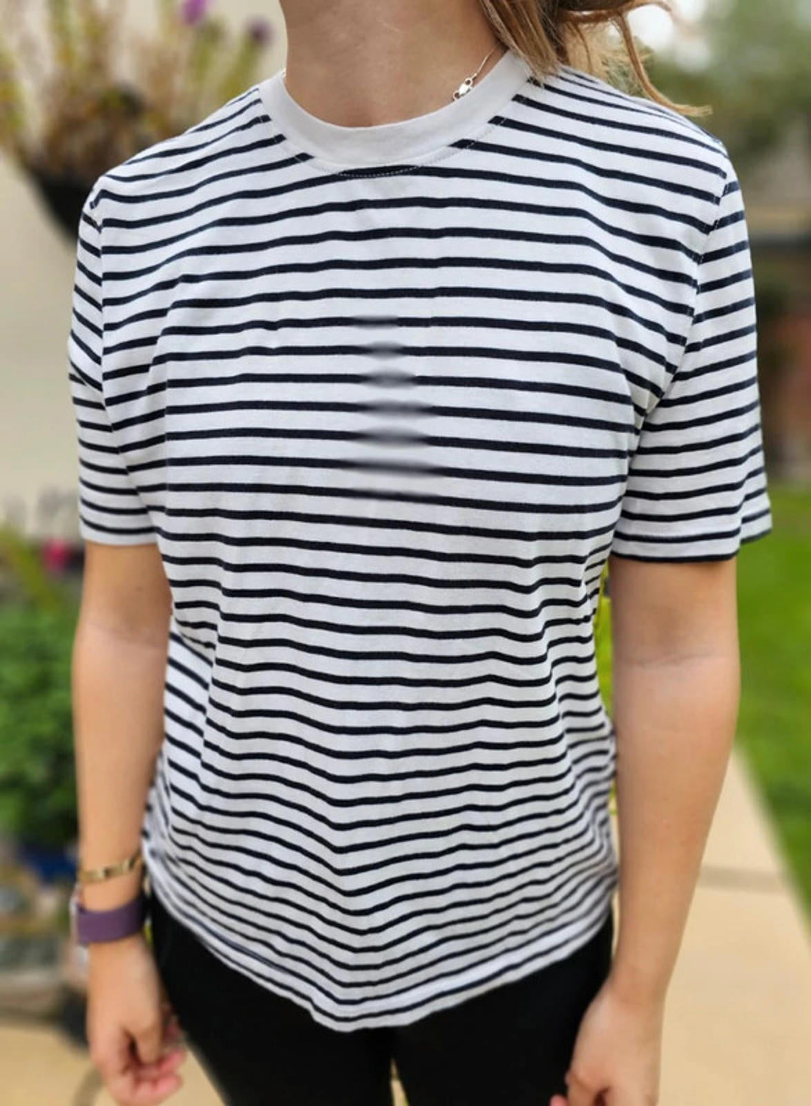 Zara Black And White Striped Short Sleeve T-Shirt/Top/Tee - M/Medium