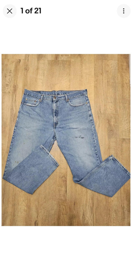 Levi's Vintage Orange Tab Blue Jeans 615 Straight Fit - W39/30L