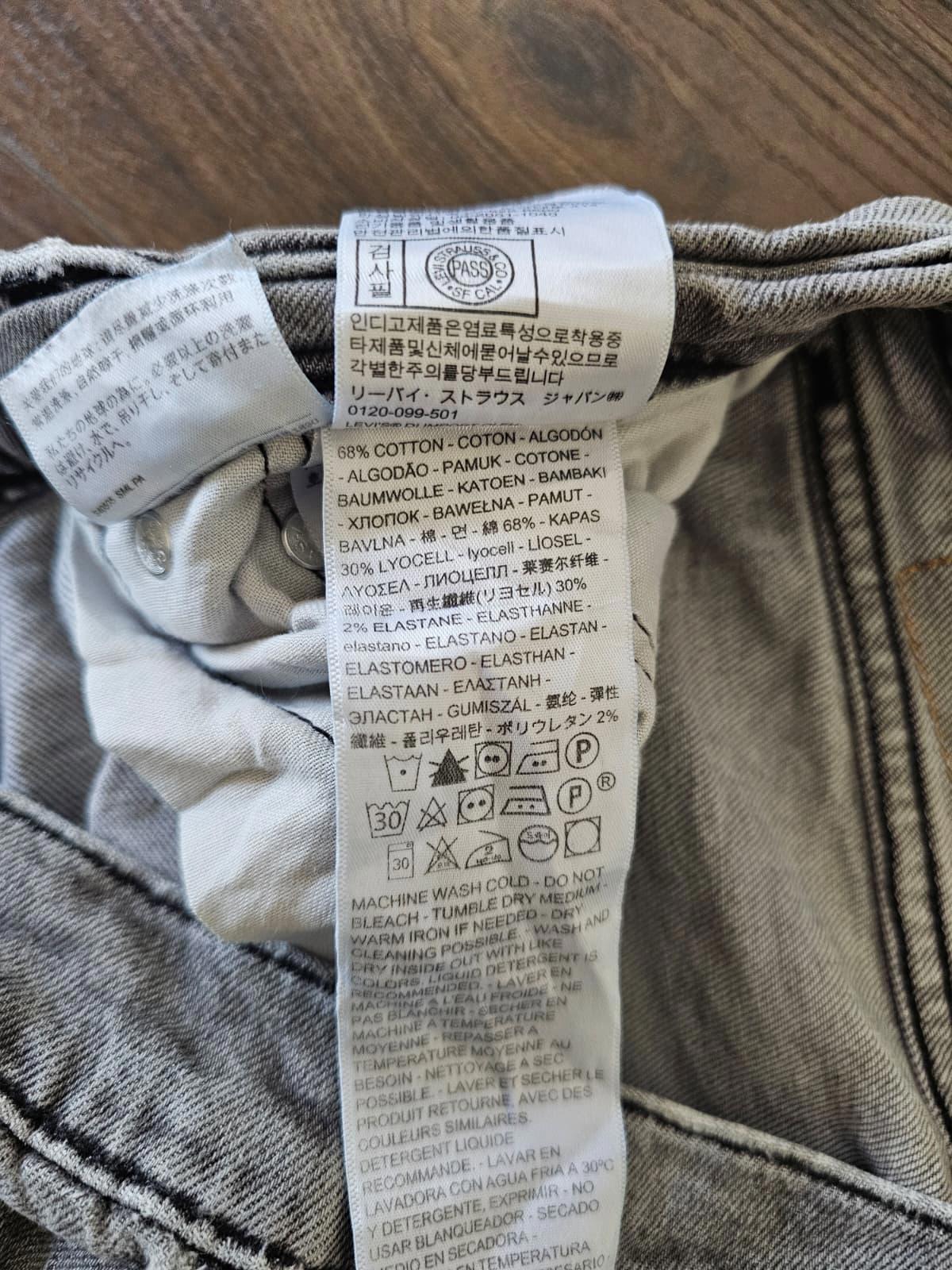Levi's Mens Grey Jeans 511 Slim Fit - W32/34L - Denim Trousers Bottoms