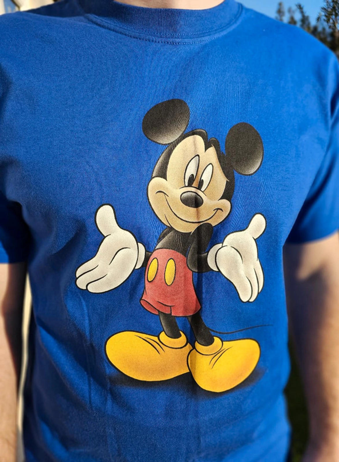 Genuine Walt Disney World Blue Mickey Mouse Short Sleeve T-Shirt - M