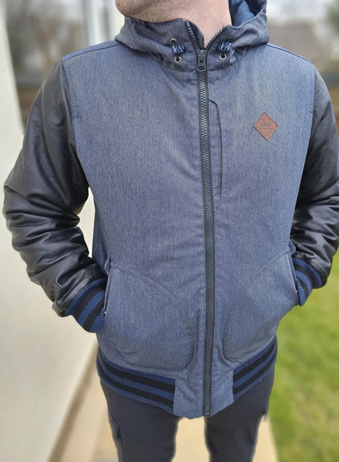 Awesome VANS Blue/Black Full Zip Hooded Coat/Jacket - M/Medium