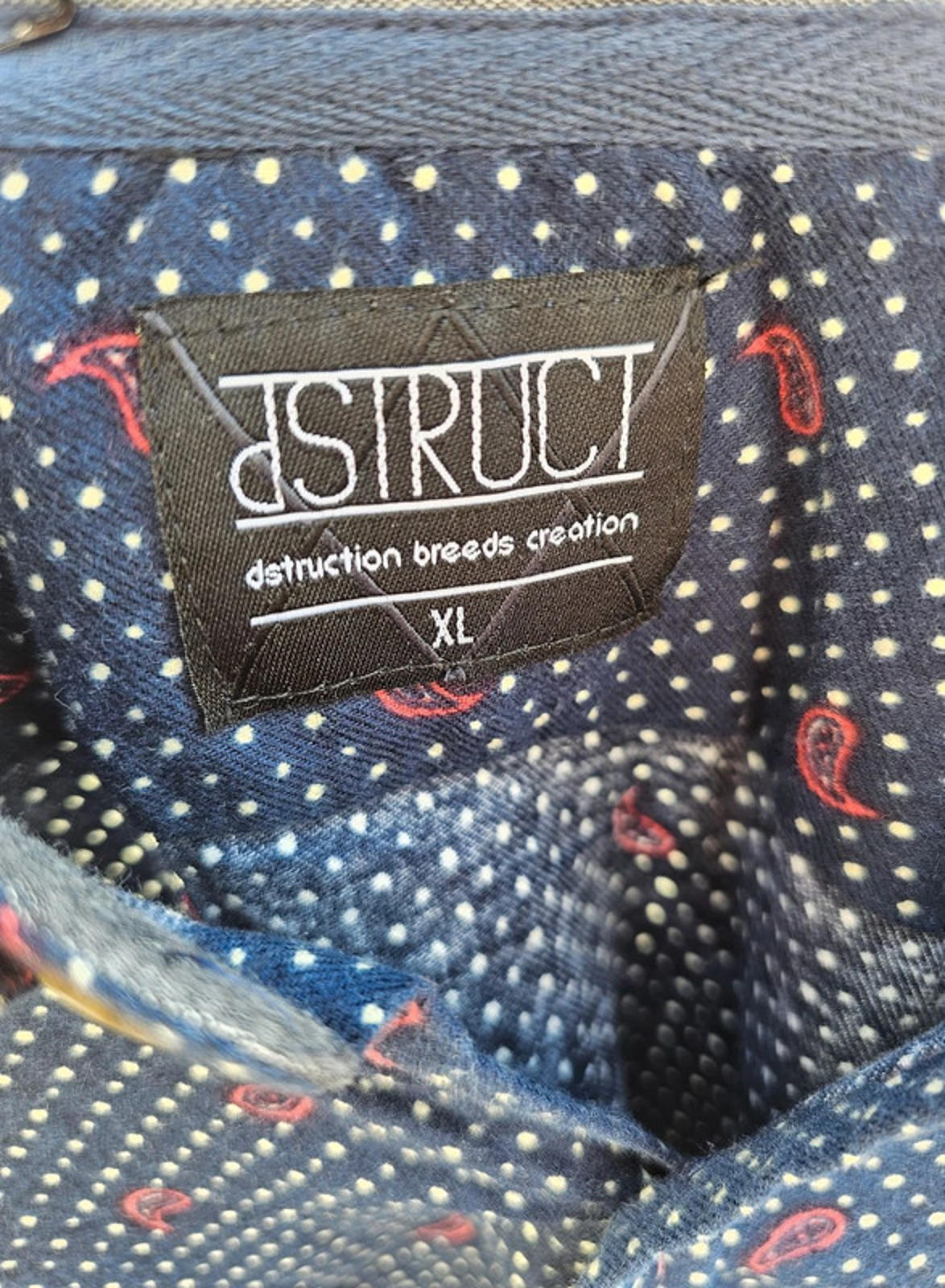Dstruct Mens Smart Casual Long Sleeve Button Up Patterned Shirt - XL/Extra Large