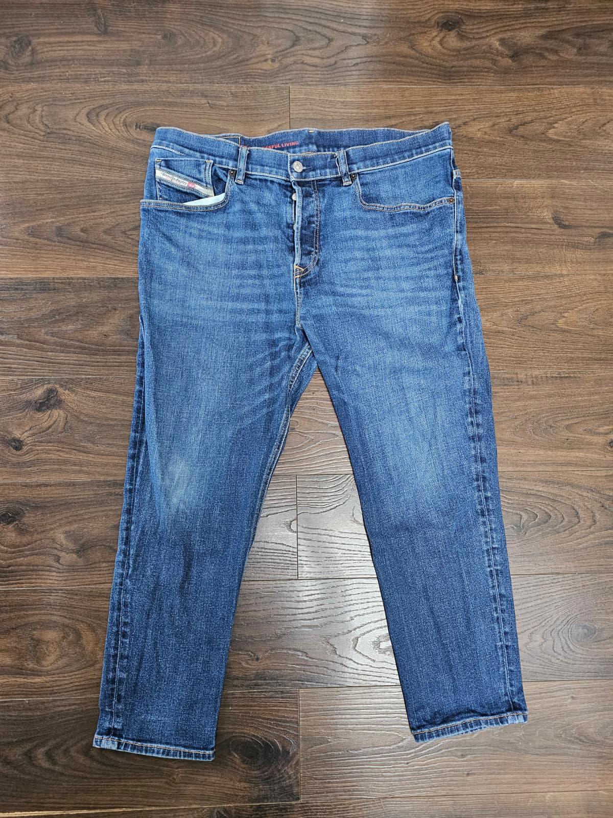 Diesel Mens Button Fly Blue Jeans Regular Taper Fit W36/26L Denim