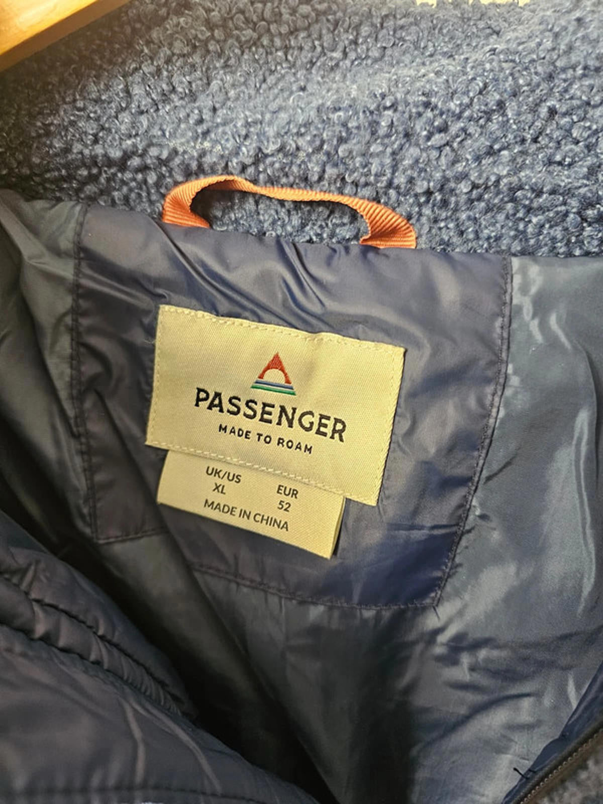 Passenger Mens Journey Full Zip Part Sherpa/Teddy Puffer Jacket/Coat - XL