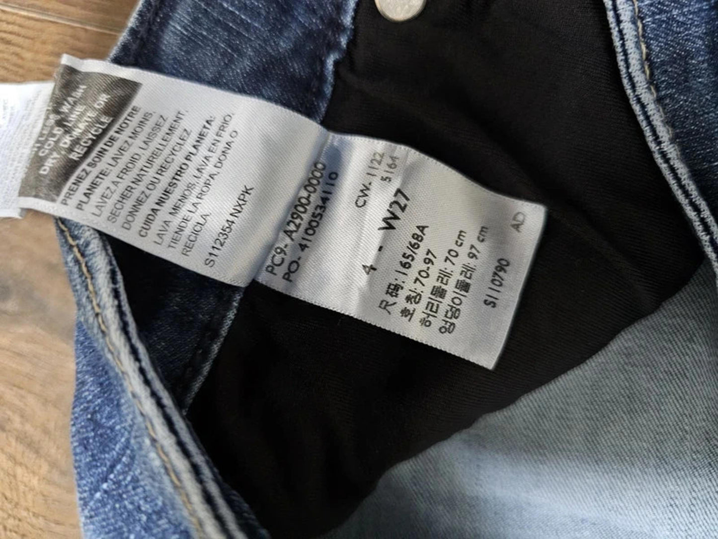 Levi's Womens Blue Jeans Shaping High Rise Straight 4 W27/30L 8-10 Denim Trouser