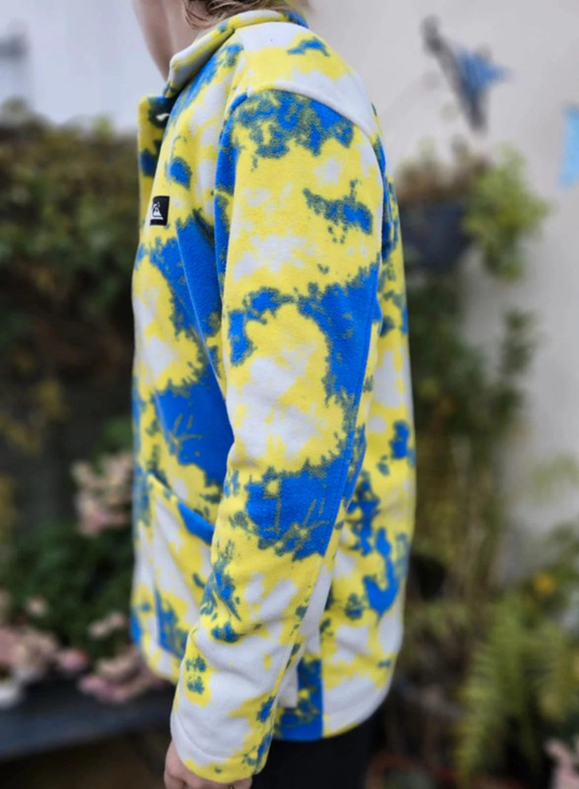 Quiksilver Abstract Pattern Unisex Fleece Button Up Jacket/Shacket - S/Small