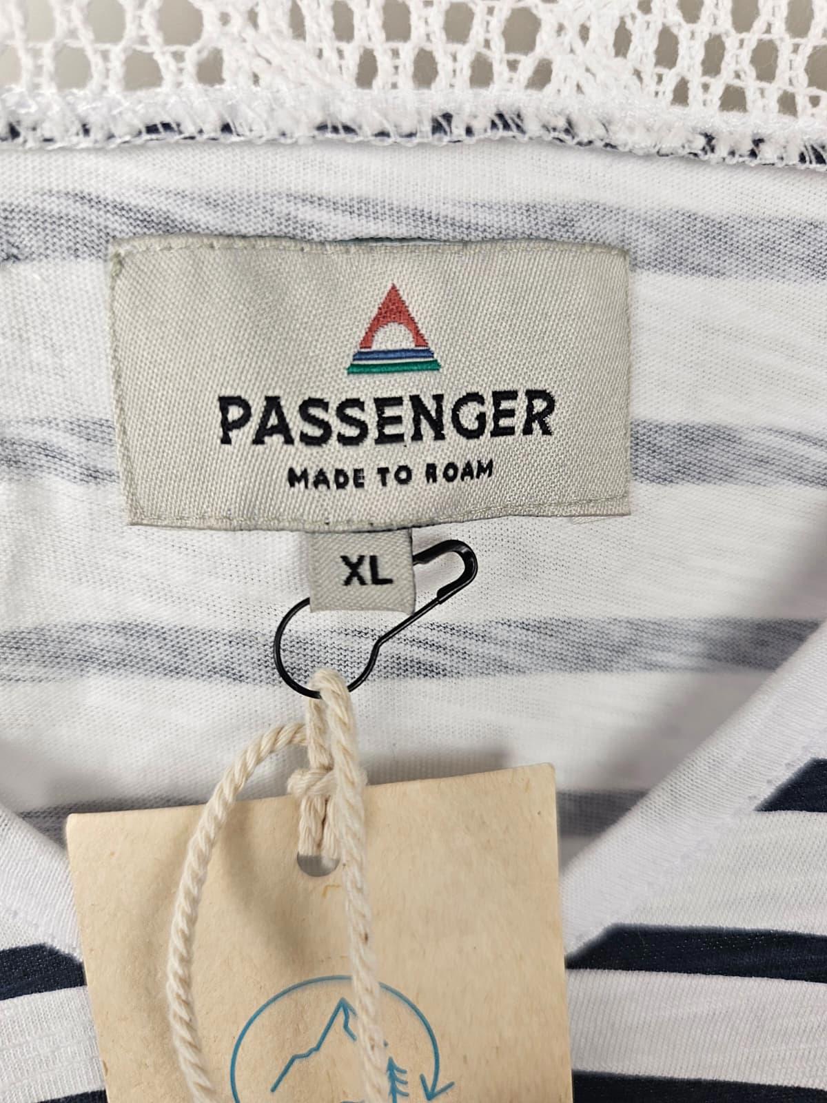 Passenger Womens Oversized Cotton Striped T-Shirt Dress - Navy/White