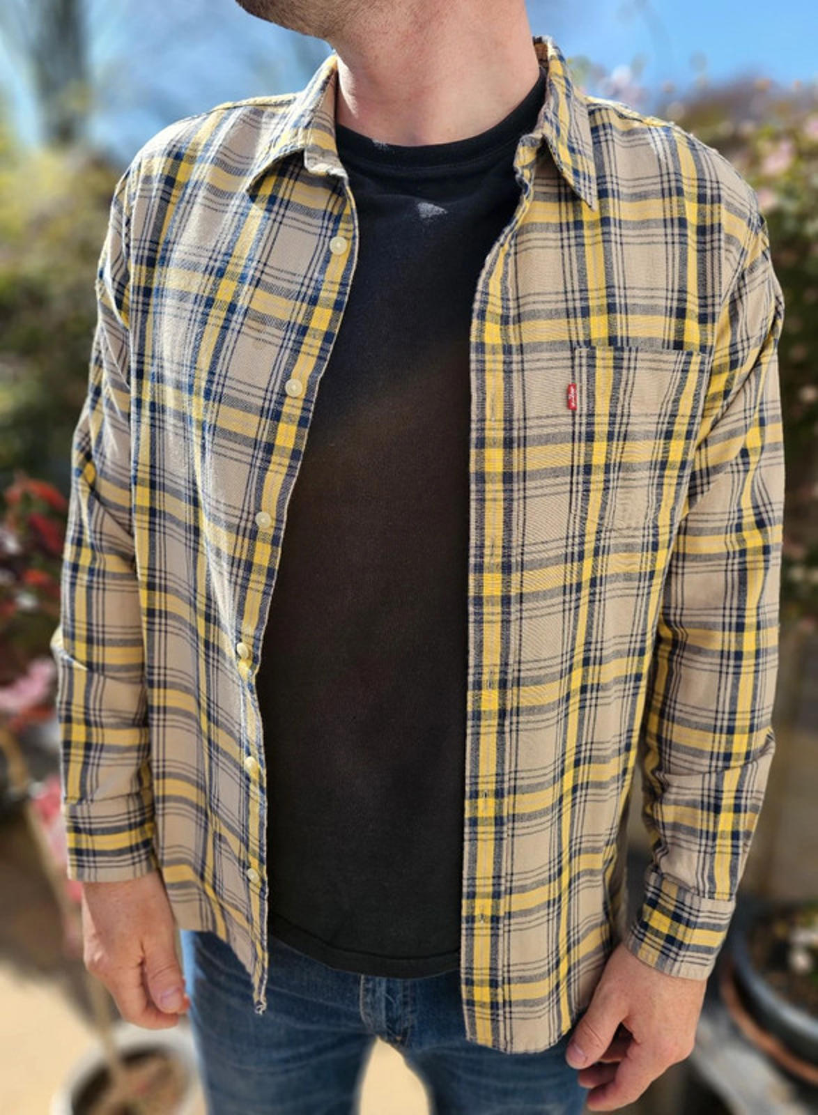 Levi's Men's Long Sleeve Standard Fit Check Shirt - L/Large