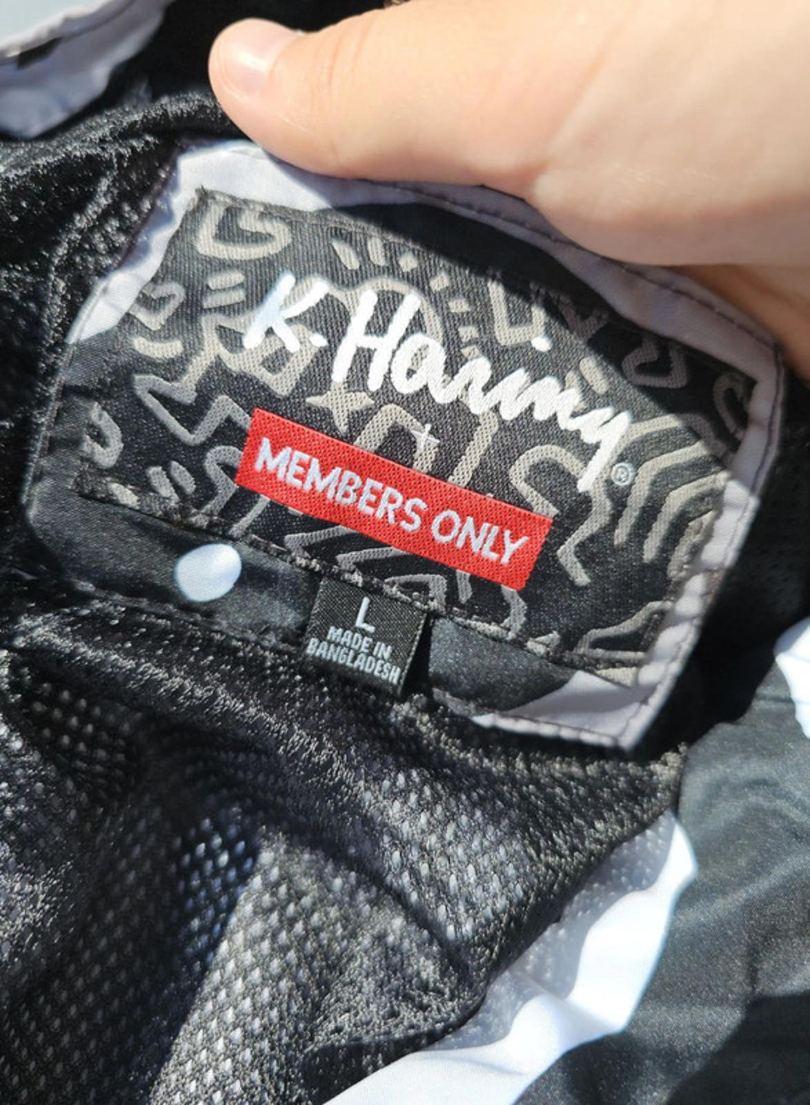 Keith Haring X Members Only Full Zip Hooded Windbreaker Jacket - L/Large