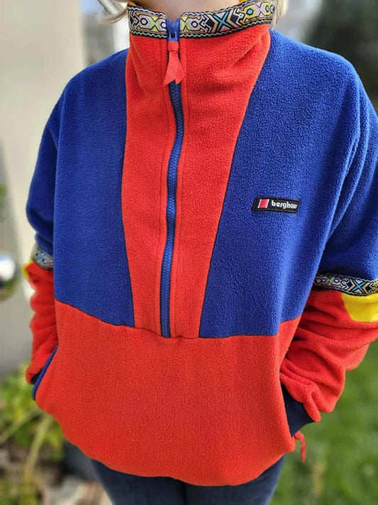 Rare Berghaus 1/2 Zip Tramantana Aztec Fleece Pullover Jumper - M/Medium -Unisex