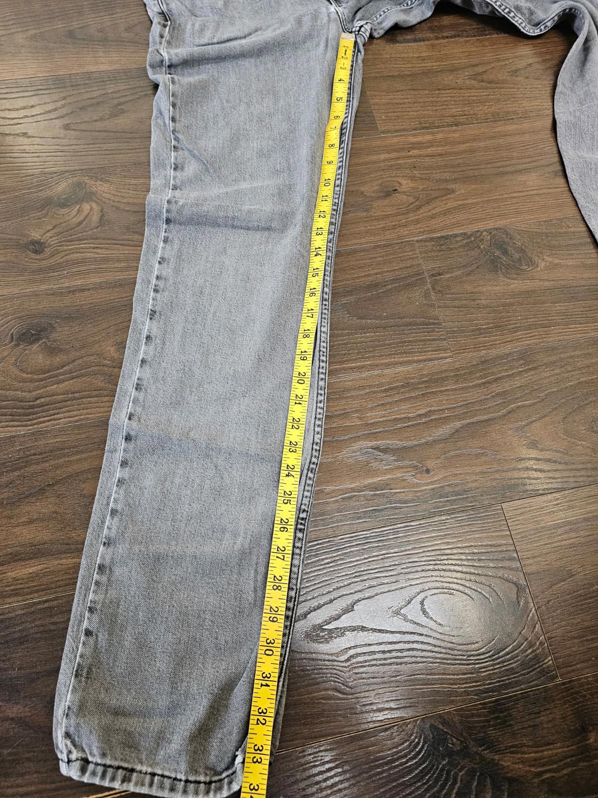 Levi's Mens Grey Jeans 511 Slim Fit - W32/34L - Denim Trousers Bottoms