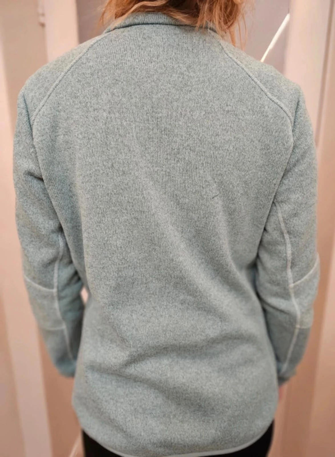 Columbia Full Zip Sage/Red Full Zip Knitted Style Fleece Jacket - M/Medium