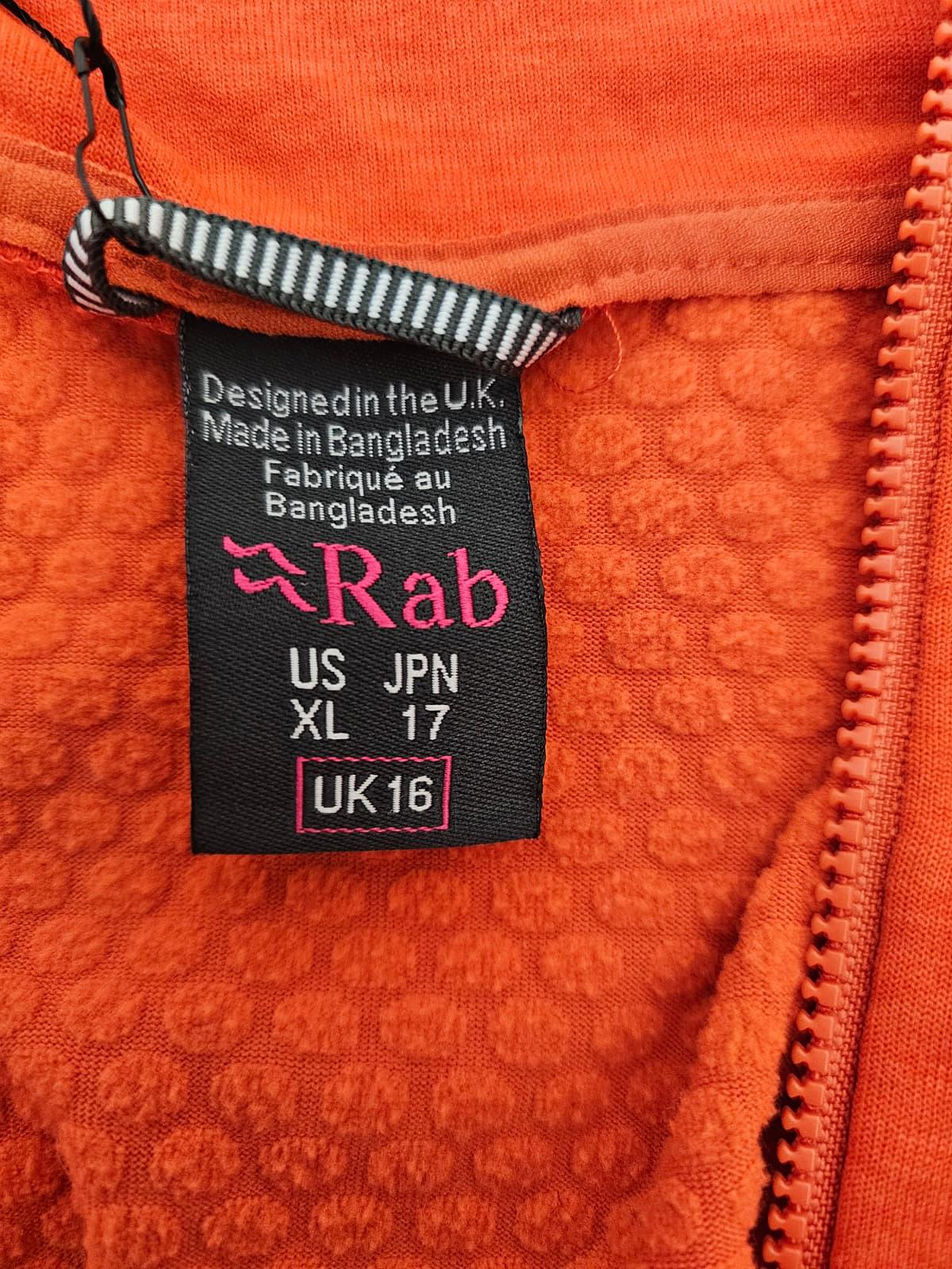 Rab Womens 1/2 Zip Pullover Fleece Mid Layer Jumper - UK 16 - Orange