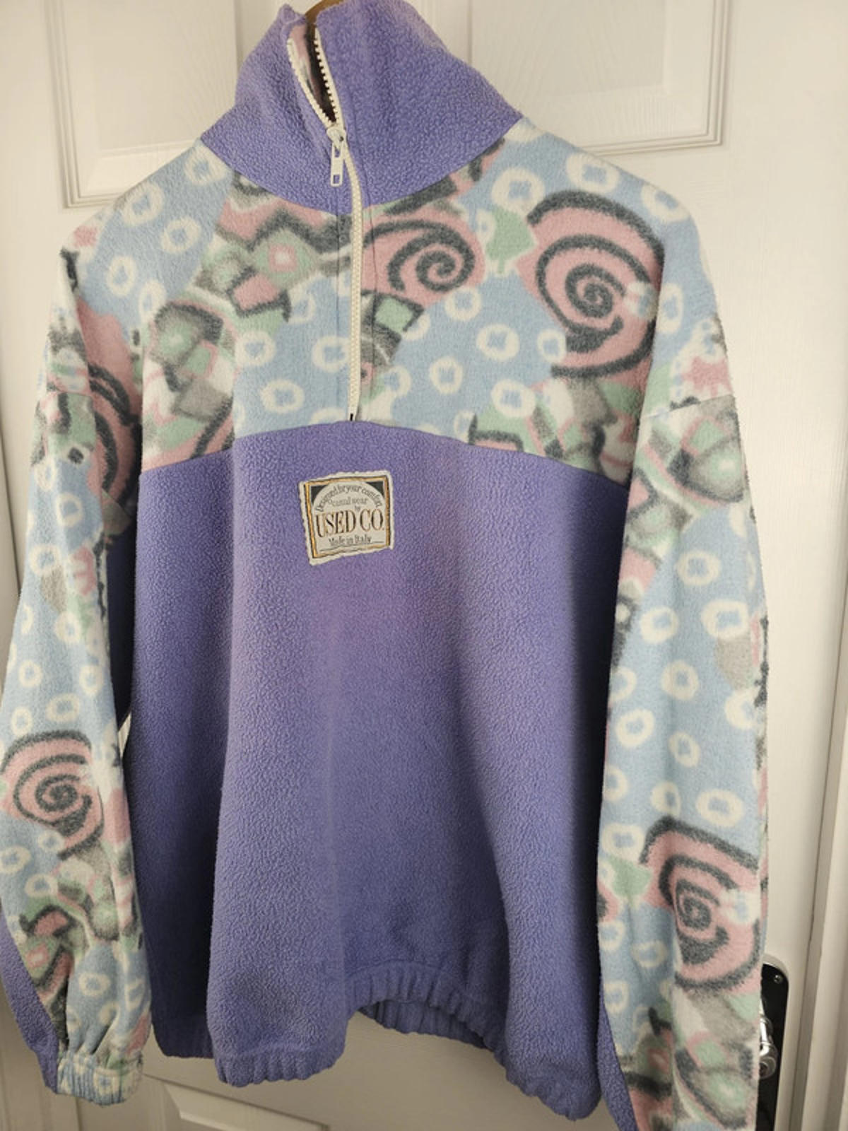 Vintage Used Co. 'Made In Italy' 1/4 Zip Pullover Fleece Jumper - L/Large