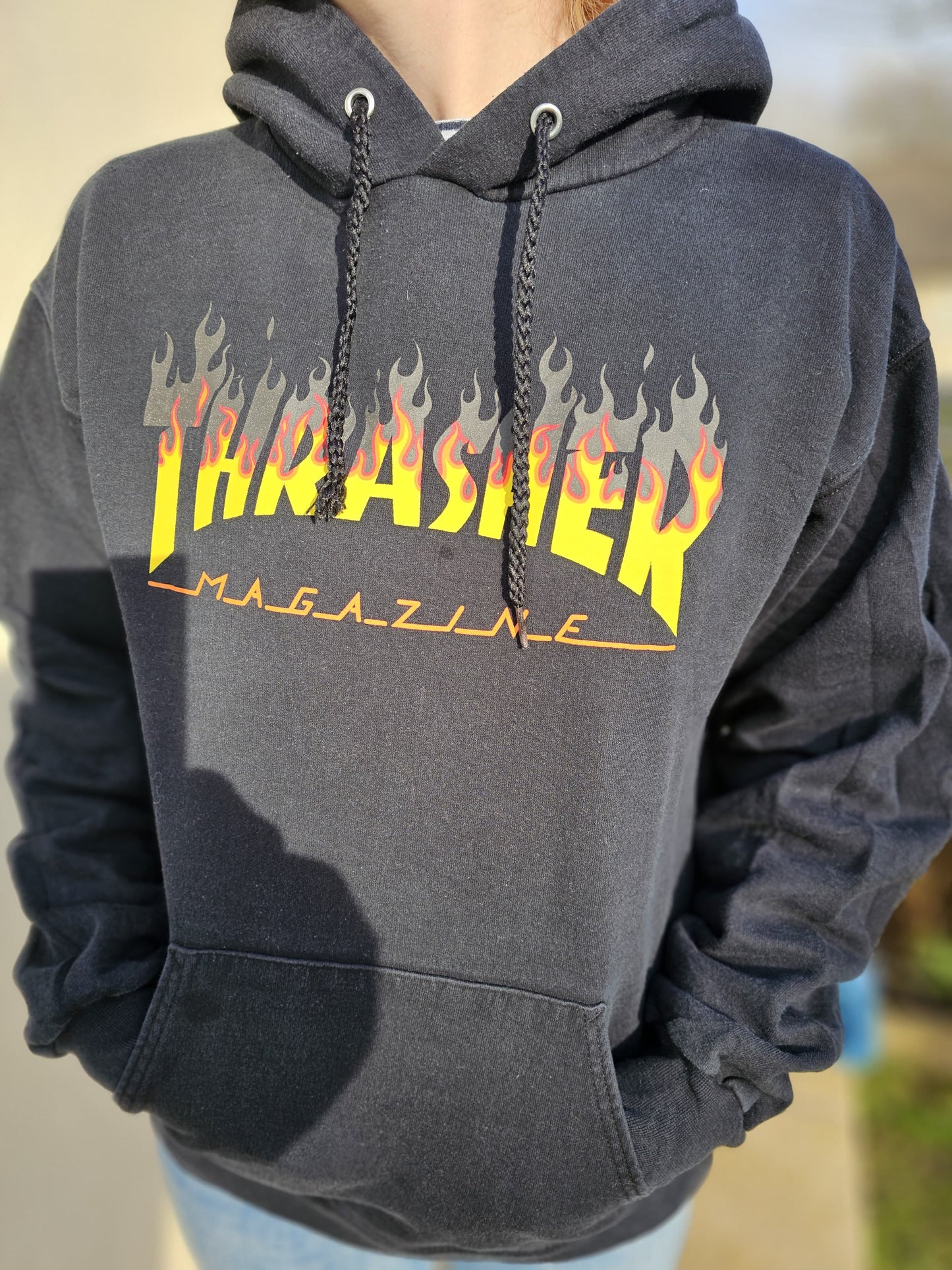 Thrasher Skateboard Magazine Black Hoodie - S/Small 34/36