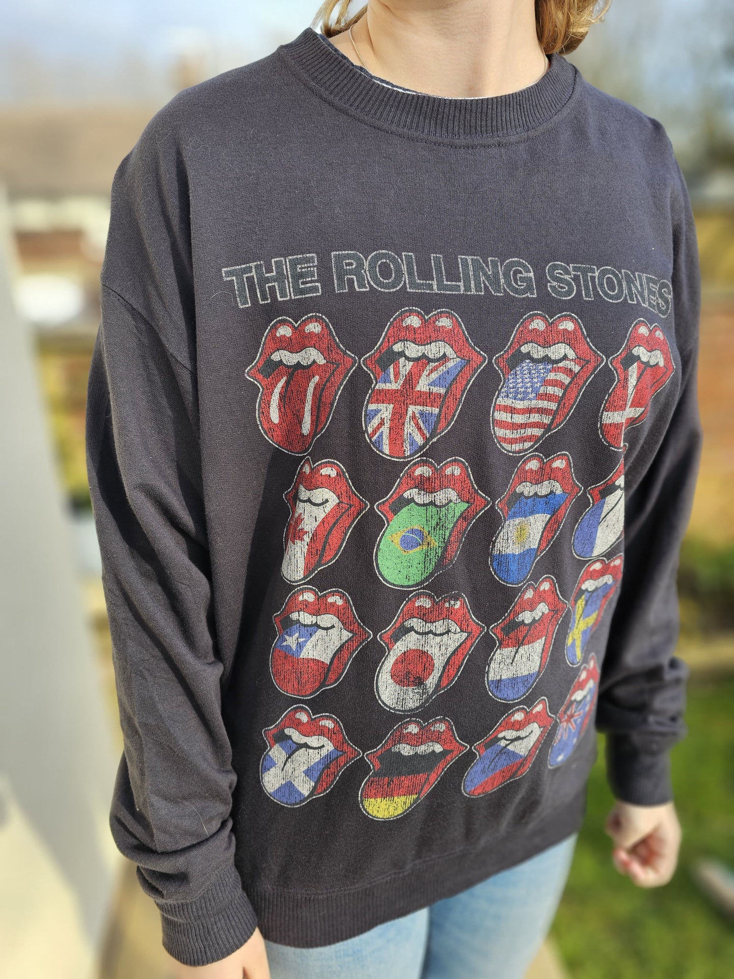 The Rolling Stones Pullover Black Jumper Sweatshirt Holister -  S/Small