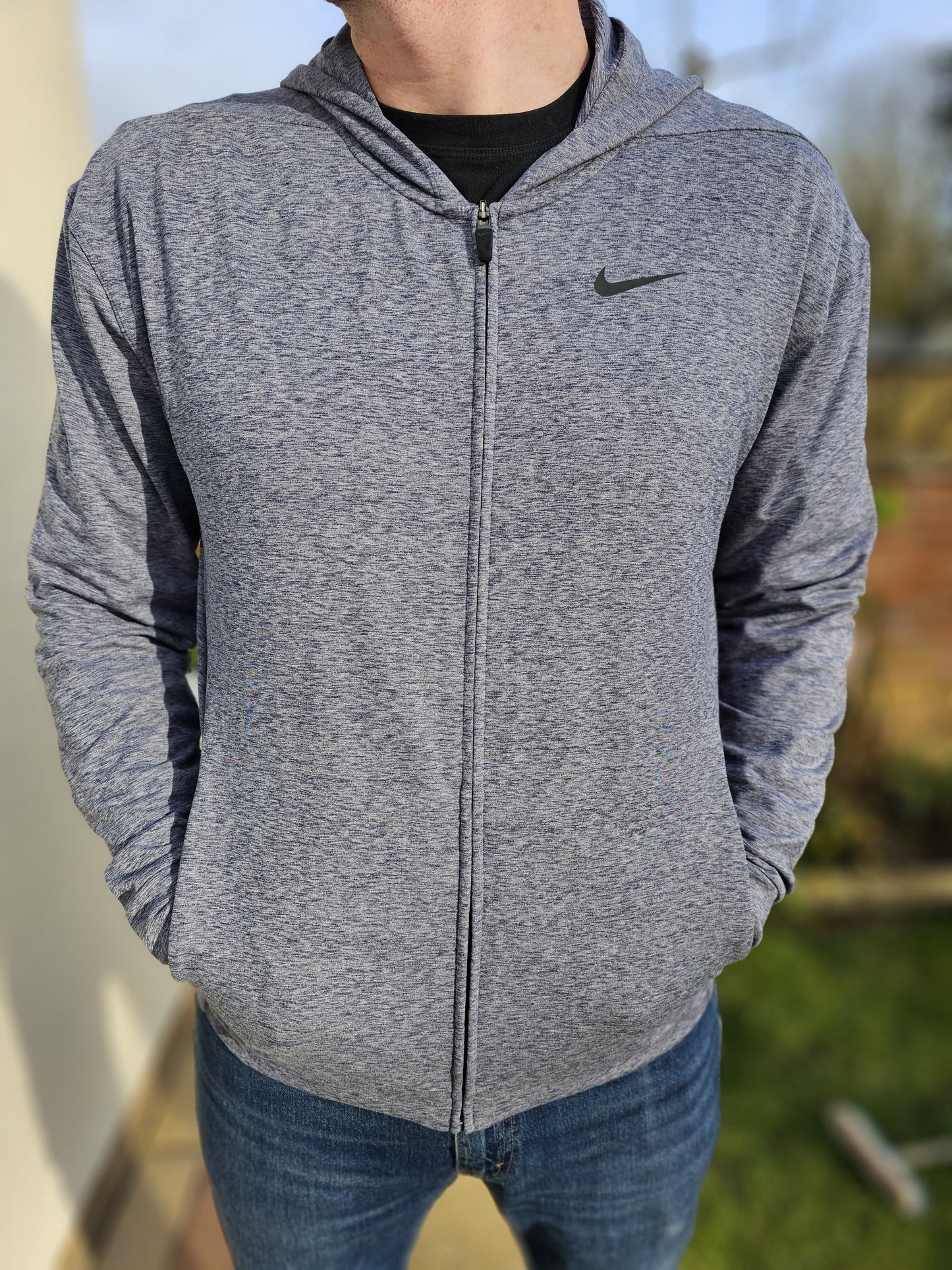 Nike Grey Dri-Fit Fully Zip Jacket Hoodie - M/Medium