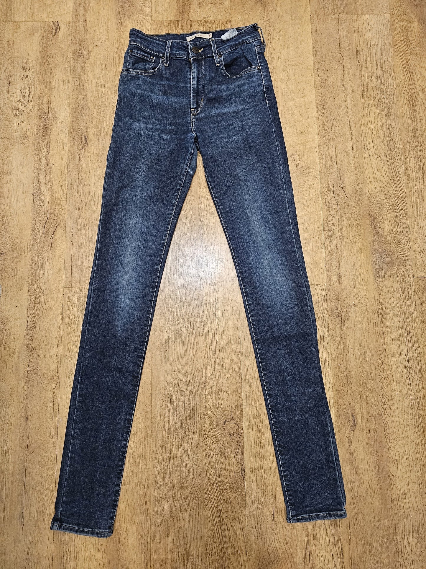 Levi's Womens Blue Jeans 721 High Rise Skinny Fit - W26/34L