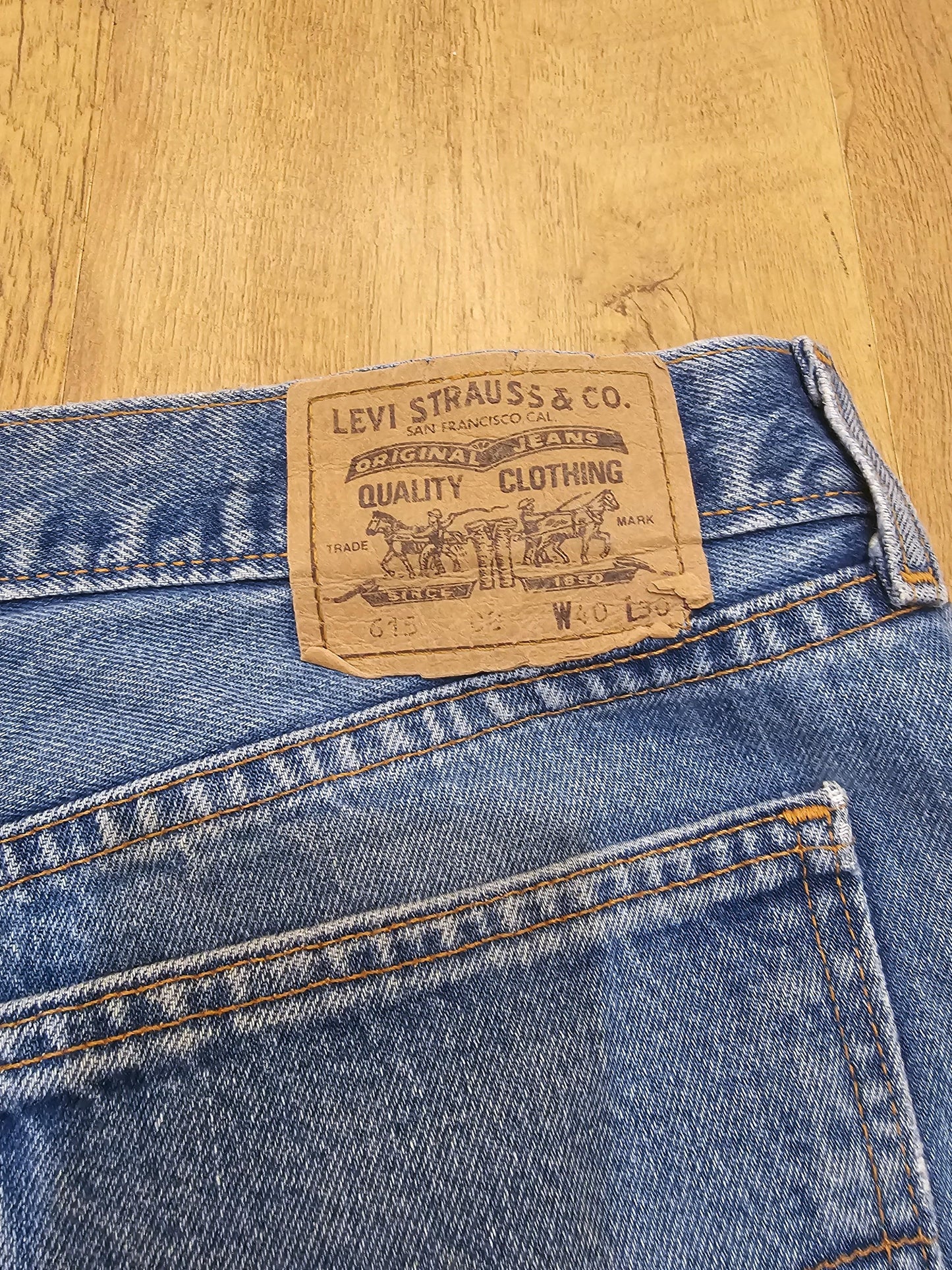 Levi's Vintage Orange Tab Blue Jeans 615 Straight Fit - W39/30L