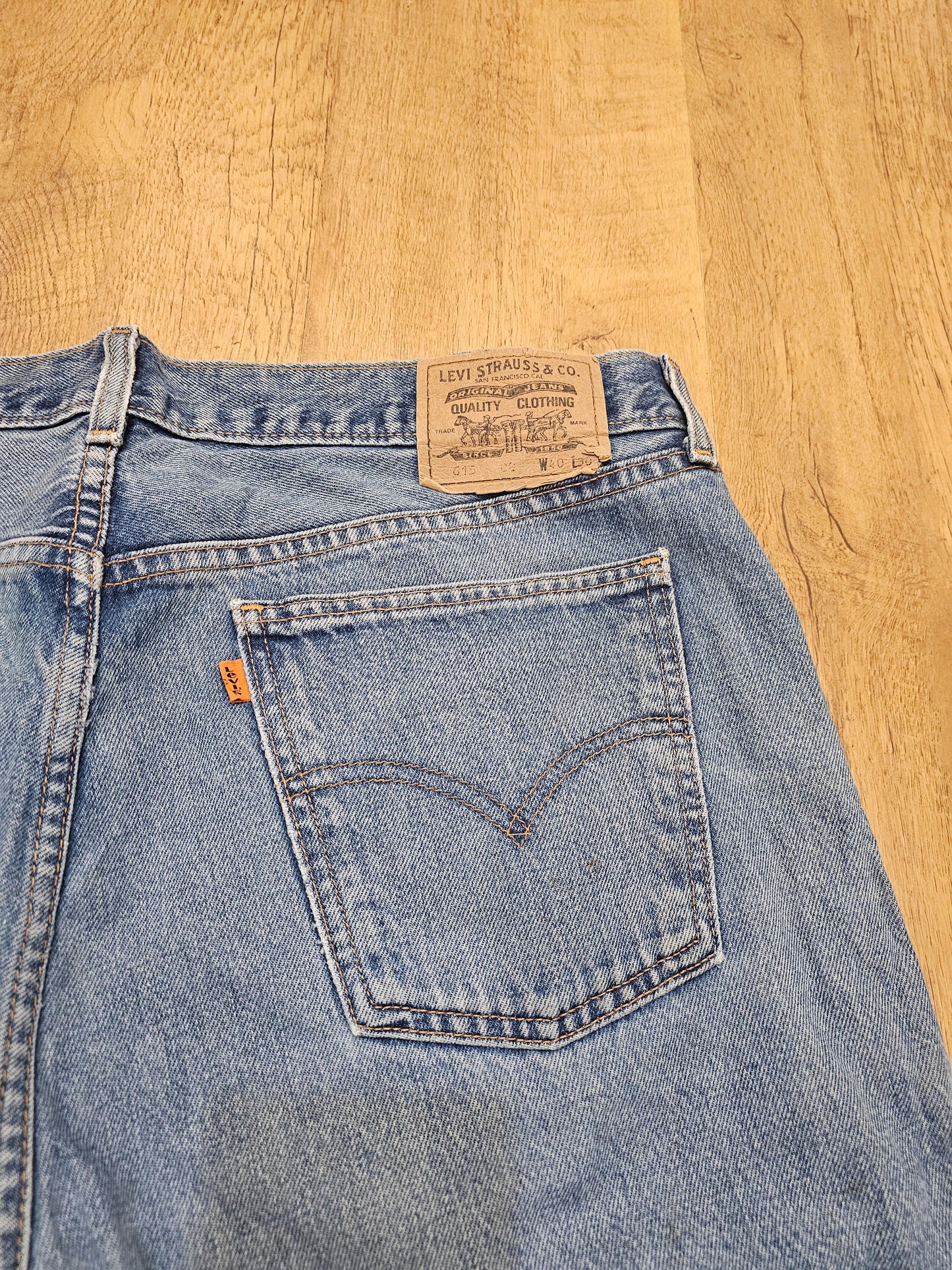 Levi's Vintage Orange Tab Blue Jeans 615 Straight Fit - W39/30L