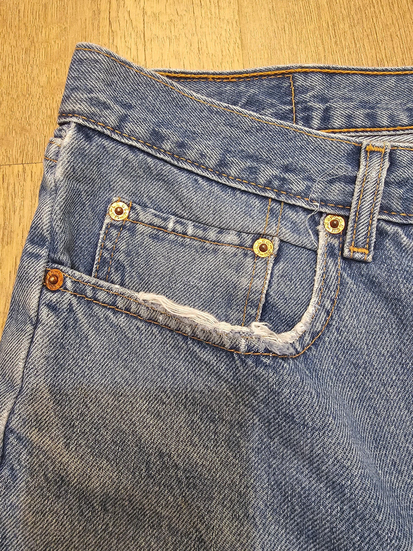 Levi's Vintage Orange Tab Blue Jeans 615 Straight Fit - W39/30L