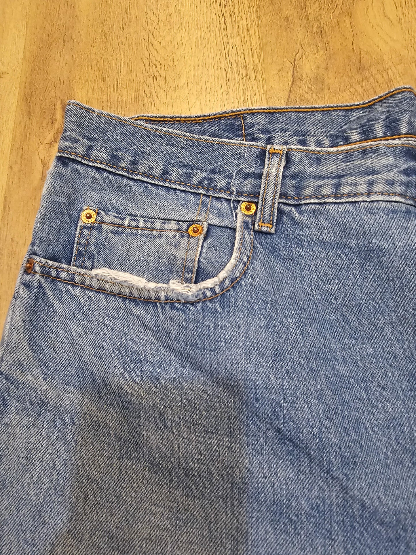 Levi's Vintage Orange Tab Blue Jeans 615 Straight Fit - W39/30L