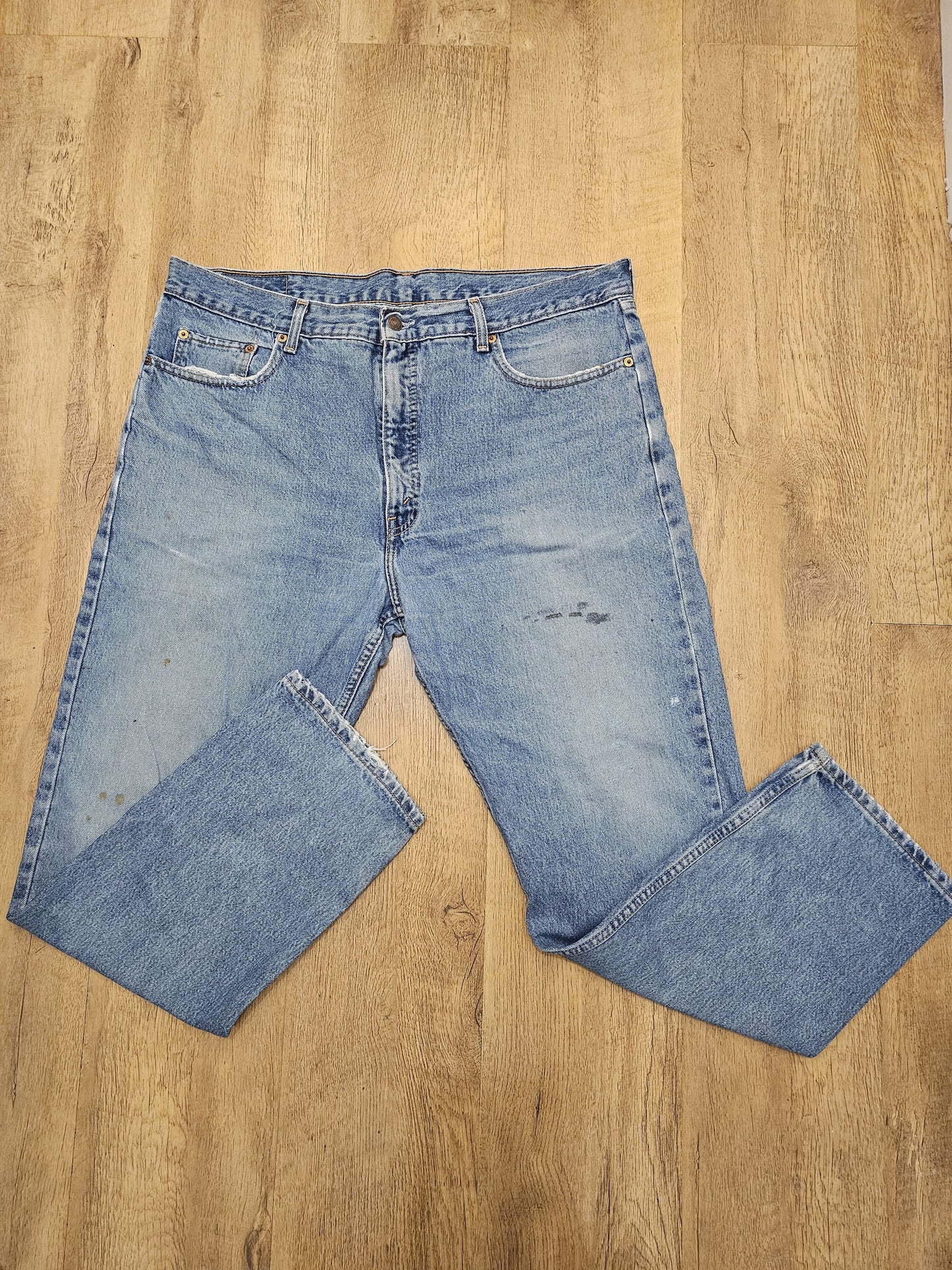 Levi's Vintage Orange Tab Blue Jeans 615 Straight Fit - W39/30L