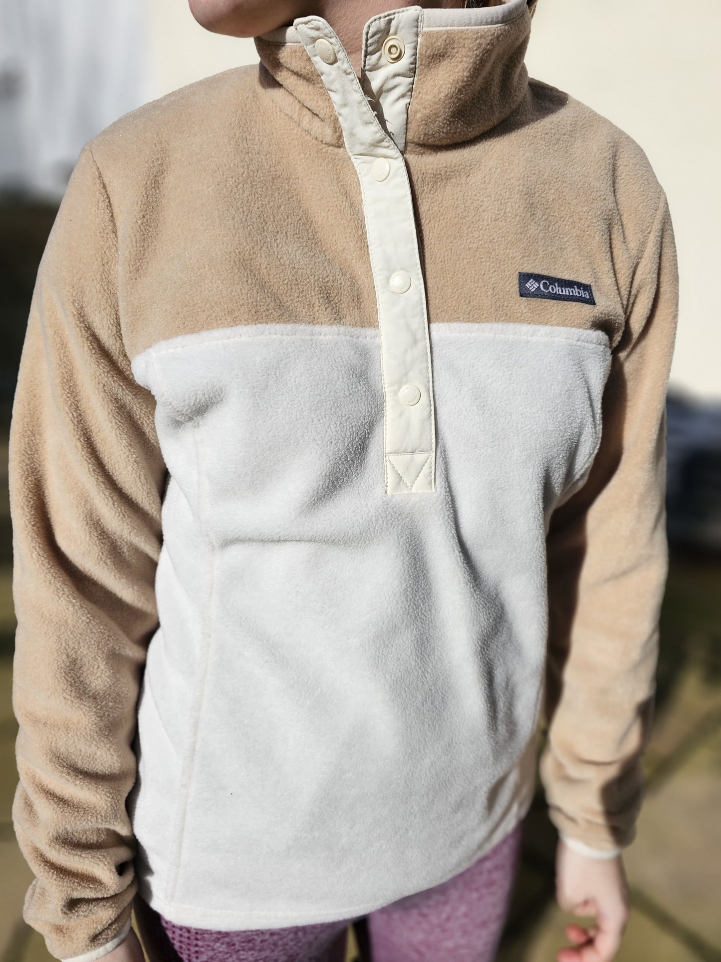 Columbia Pullover Button Up Snap Fleece Jumper - S/Small