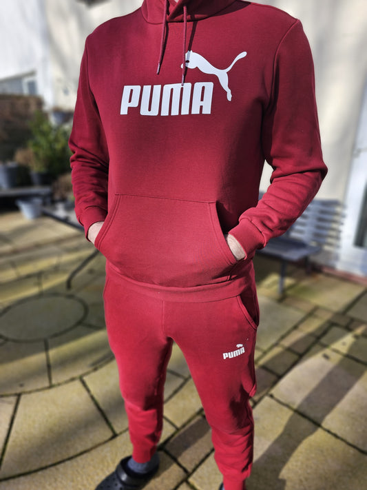 Puma Matching Tracksuit Deep Red Top & Joggers Bottoms Hoodie - M/Medium
