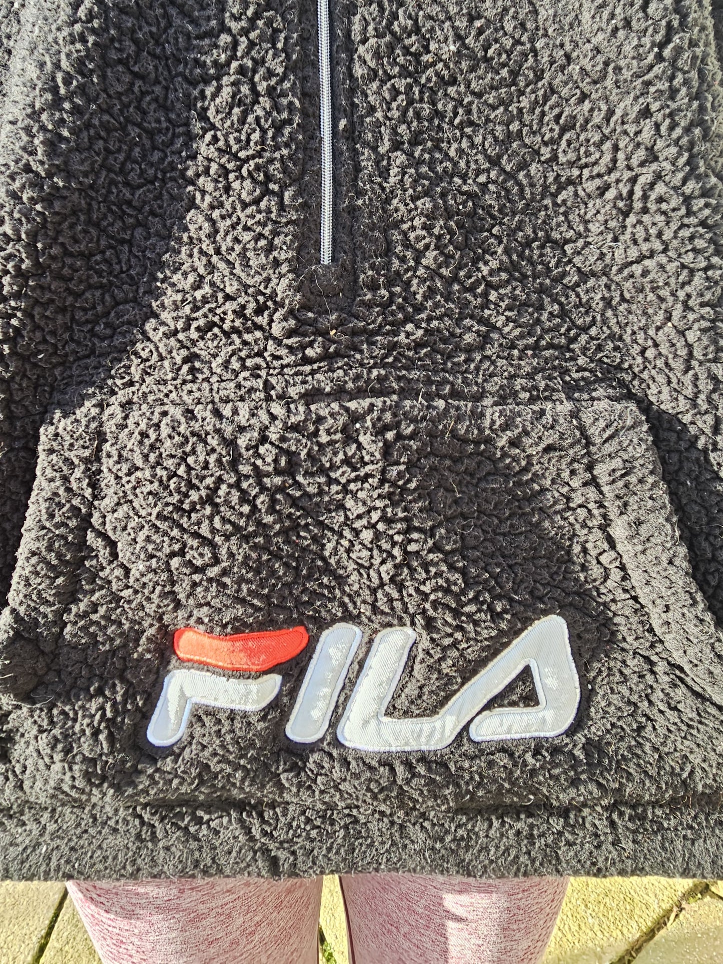 Vintage Fila 1/2 Zip Black Fleece Pullover Jumper - 1X / XL / Extra Large