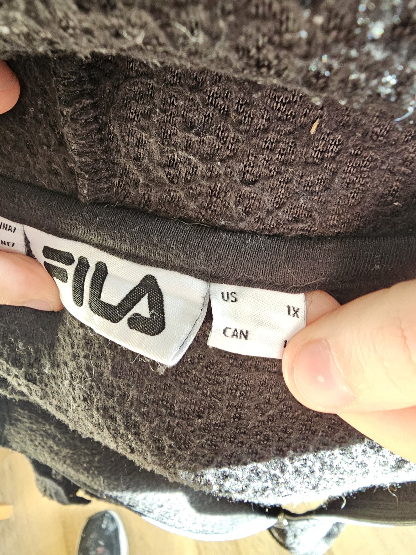 Vintage Fila 1/2 Zip Black Fleece Pullover Jumper - 1X / XL / Extra Large