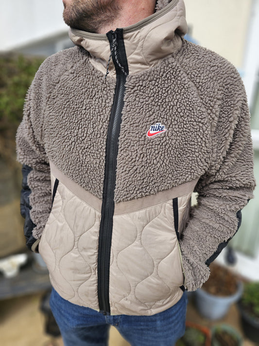 Awesome Nike Heritage Panelled Zip-Through Hooded Fleece Jacket - M/Medium