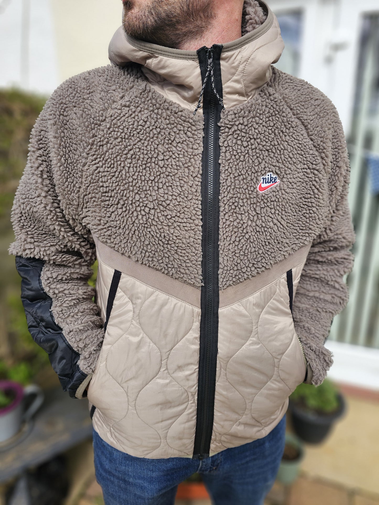 Awesome Nike Heritage Panelled Zip-Through Hooded Fleece Jacket - M/Medium