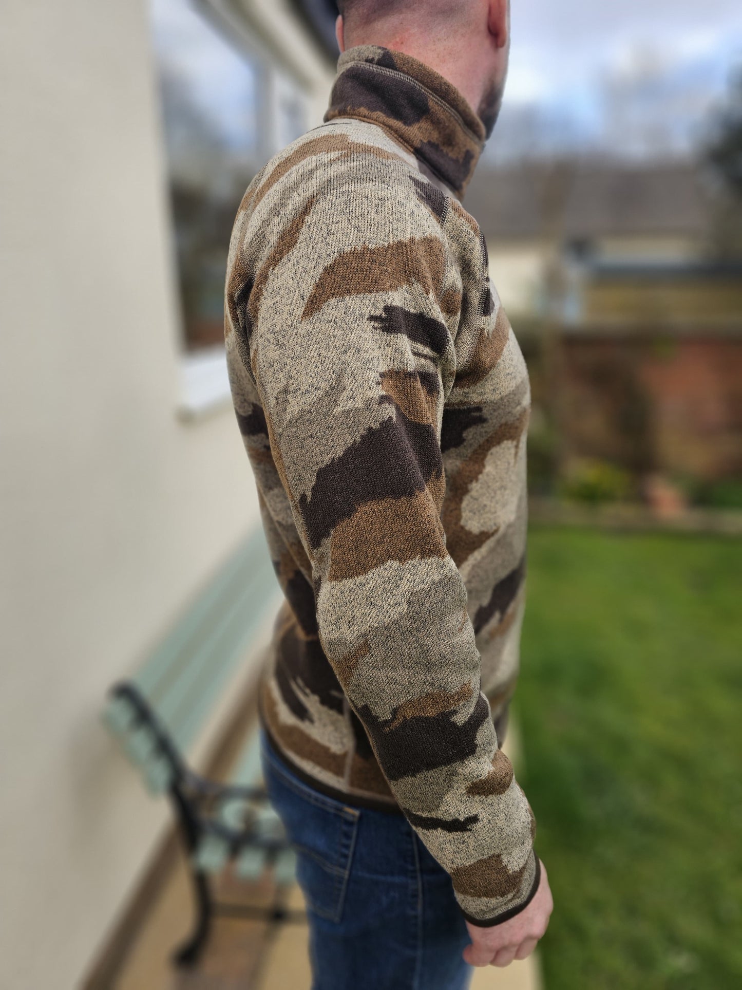 Patagonia Pullover Zip Up Camo Fleece Jumper M/Medium Unisex