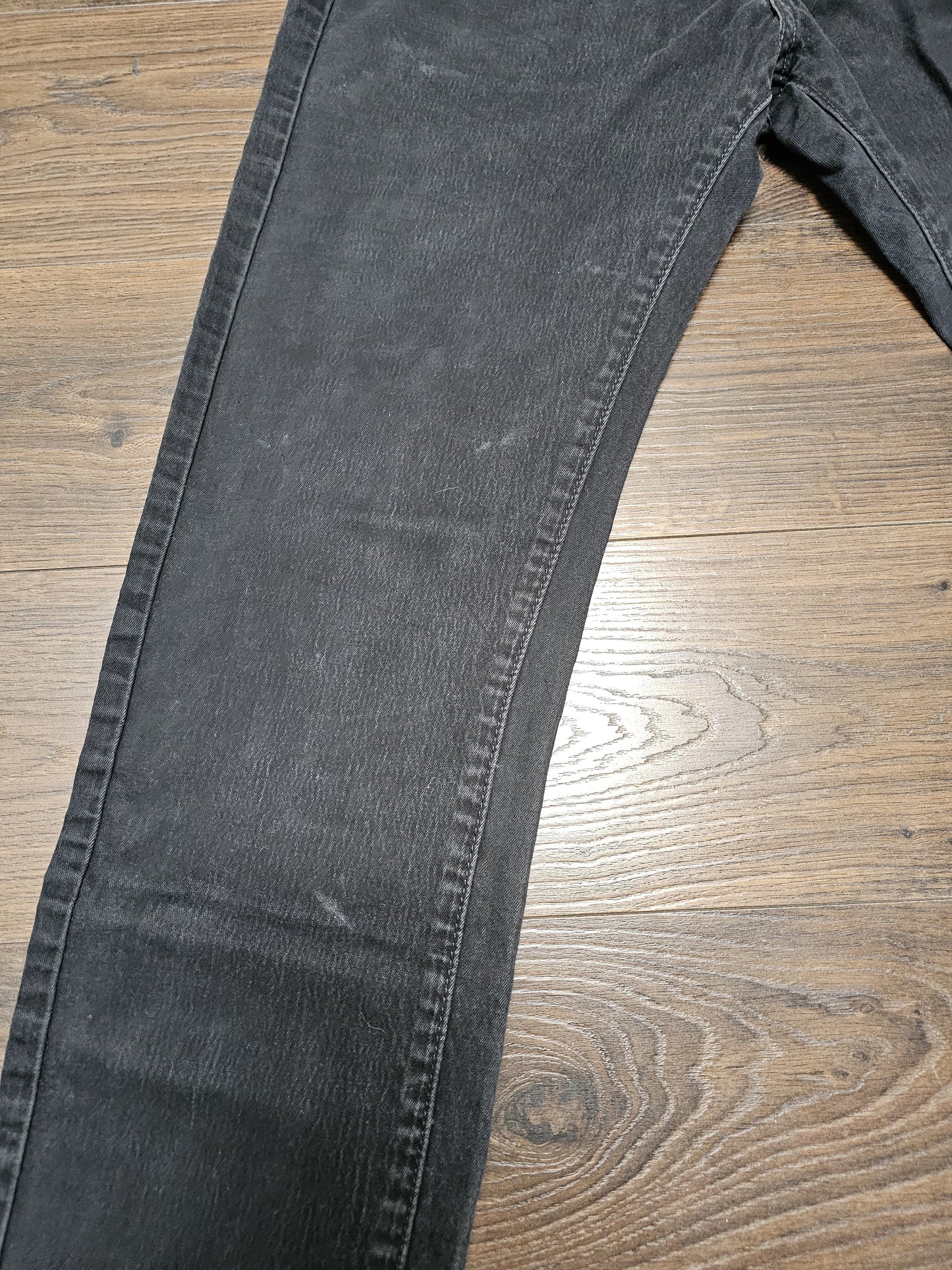 Levi's Mens Black Jeans 513 Slim Straight Fit W29/30L Denim