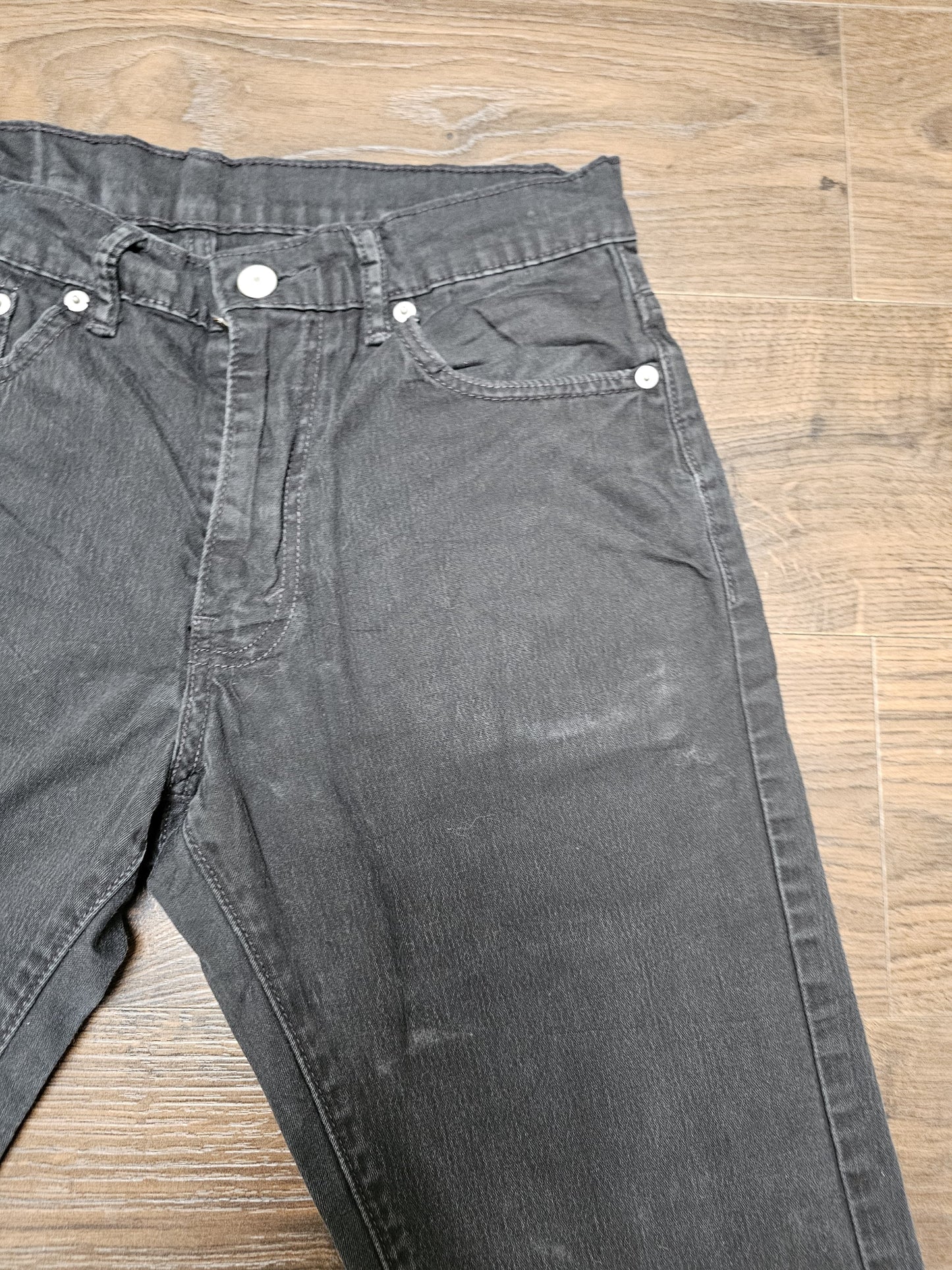 Levi's Mens Black Jeans 513 Slim Straight Fit W29/30L Denim