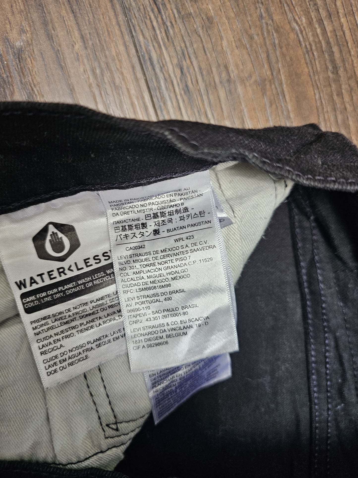 Levi's Mens Black Jeans 511 Slim Fit W34/31L Denim