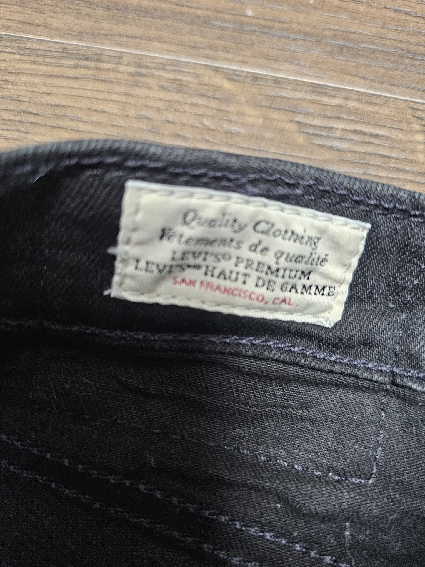 Levi's Mens Black Jeans 511 Slim Fit W34/31L Denim