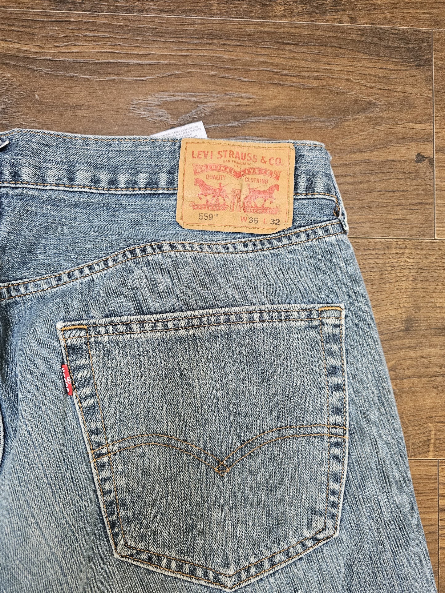 Levi's Mens Blue Jeans 559 Relaxed Straight Fit W36/30L Denim