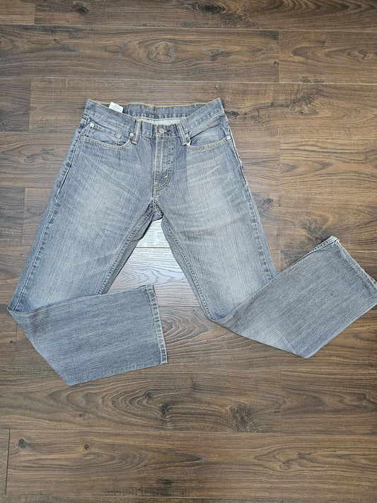 Levi's Mens Grey Jeans 514 Straight Fit W30/31L