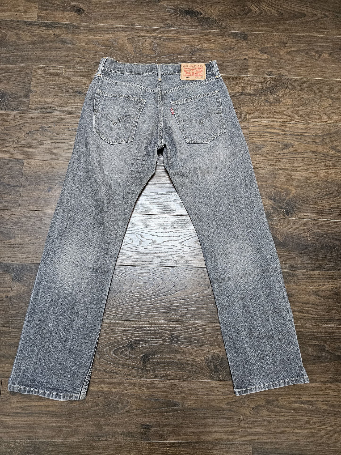 Levi's Mens Grey Jeans 514 Straight Fit W30/31L